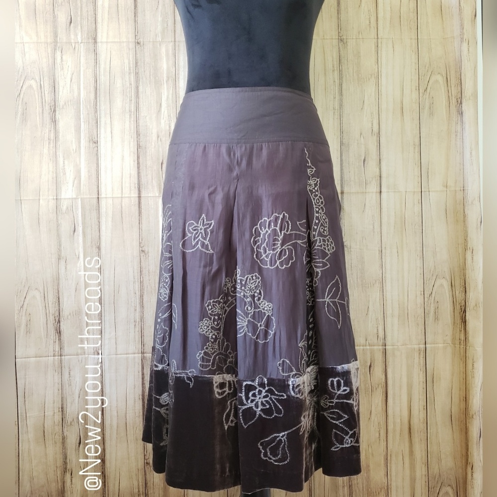 Lovely Nic + Zoe Brown A-line Skirt (Size 8)